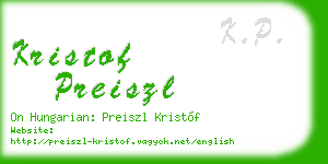 kristof preiszl business card
